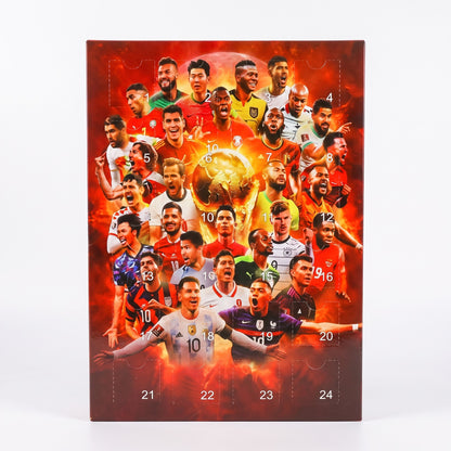 BootBox Soccer Advent Calendar front view showing all 24 doors
